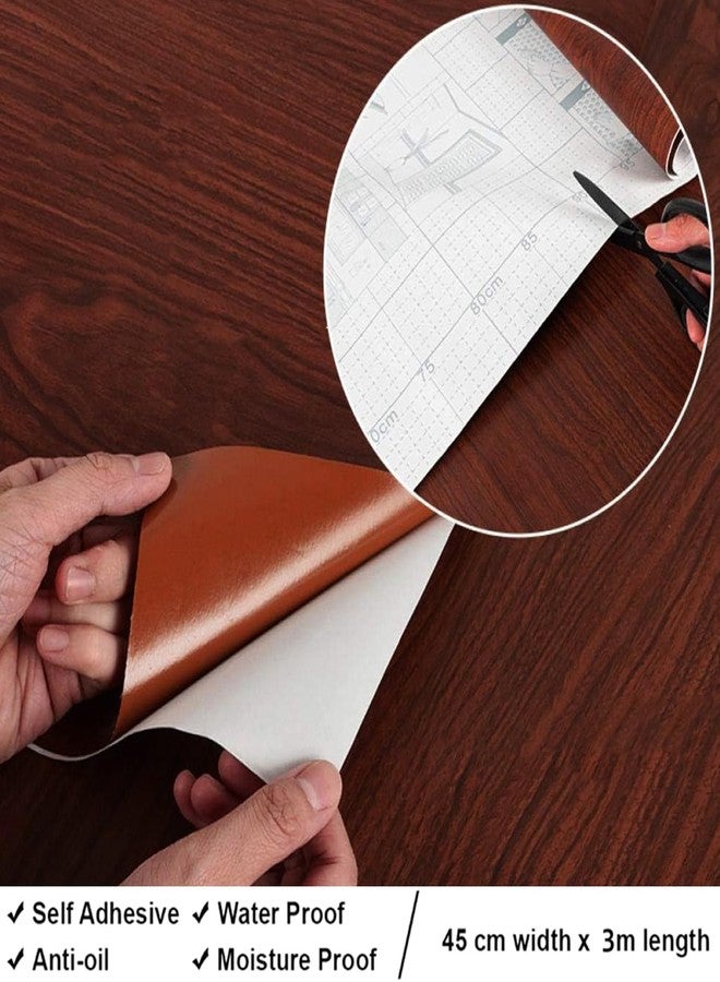 PIXELPACE Self Adhesive Peel & Stick 45 x 304 cm Waterproof Wallpaper for Living Room Hall Bedroom Decoration PVC Vinyl DIY Wall Stickers Multicolor, Count of (1, Wood Wallpaper) - Image 4